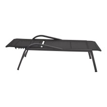 Gartenliege >Mojito Negro< Komforthöhe 48cm, in schwarz/grau - 66,5x195 (BxT)
