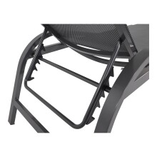 Gartenliege >Mojito Negro< Komforthöhe 48cm, in schwarz/grau - 66,5x195 (BxT)