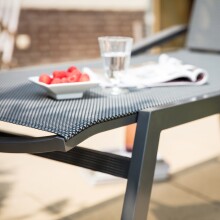 Gartenliege >Mojito Negro< Komforthöhe 48cm, in schwarz/grau - 66,5x195 (BxT)