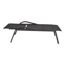 Gartenliege >Mojito Negro< Komforthöhe 48cm, in schwarz/grau - 66,5x195 (BxT)