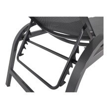 Gartenliege >Mojito Negro< Komforthöhe 48cm, in schwarz/grau - 66,5x195 (BxT)