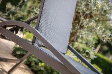 Gartenliege >Mojito Negro< Komforthöhe 48cm, in schwarz/grau - 66,5x195 (BxT)