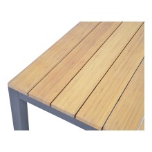 Gartenlounge-Set >Donnan< 3-Sitzer, 2 Sessel, Tisch, Beistelltisch, Aluminium anthrazit, Bambus