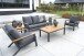 Gartenlounge-Set >Donnan< 3-Sitzer, 2 Sessel, Tisch, Beistelltisch, Aluminium anthrazit, Bambus