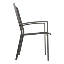 Gartenstuhl >Mojito Negro< Armlehnstuhl, Stapelstuhl, Aluminium matt anthrazit - 55x95x65 (BxHxT)