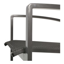 Gartenstuhl >Mojito Negro< Armlehnstuhl, Stapelstuhl, Aluminium matt anthrazit - 55x95x65 (BxHxT)