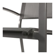 Gartenstuhl >Mojito Negro< Armlehnstuhl, Stapelstuhl, Aluminium matt anthrazit - 55x95x65 (BxHxT)