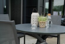 Gartenstuhl >Mojito Negro< Armlehnstuhl, Stapelstuhl, Aluminium matt anthrazit - 55x95x65 (BxHxT)