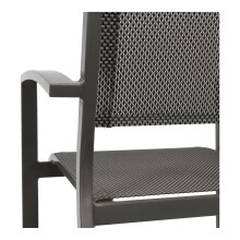 Gartenstuhl >Mojito Negro< Armlehnstuhl, Stapelstuhl, Aluminium matt anthrazit - 55x95x65 (BxHxT)