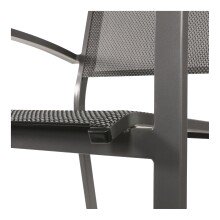 Gartenstuhl >Mojito Negro< Armlehnstuhl, Stapelstuhl, Aluminium matt anthrazit - 55x95x65 (BxHxT)