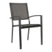 Gartenstuhl >Mojito Negro< Armlehnstuhl, Stapelstuhl, Aluminium matt anthrazit - 55x95x65 (BxHxT)