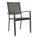 Gartenstuhl >Mojito Negro< Armlehnstuhl, Stapelstuhl, Aluminium matt anthrazit - 55x95x65 (BxHxT)