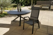 Hochlehner >Mojito Negro< Gartenstuhl, Armlehnstuhl, Aluminium anthrazit - 59x110x69 (BxHxT)