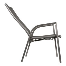 Hochlehner >Mojito Negro< Gartenstuhl, Armlehnstuhl, Aluminium anthrazit - 59x110x69 (BxHxT)