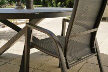 Hochlehner >Mojito Negro< Gartenstuhl, Armlehnstuhl, Aluminium anthrazit - 59x110x69 (BxHxT)