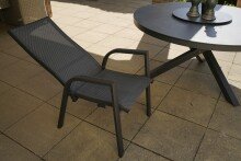 Hochlehner >Mojito Negro< Gartenstuhl, Armlehnstuhl, Aluminium anthrazit - 59x110x69 (BxHxT)