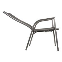 Hochlehner >Mojito Negro< Gartenstuhl, Armlehnstuhl, Aluminium anthrazit - 59x110x69 (BxHxT)