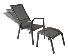 Fußhocker >Mojito Negro< in Aluminium matt...