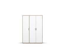 Drehtürenschrank >Voyager< 4 Böden, 1 Stange, Eiche Artisan Dekor / weiss - 140x194x53cm (B/H/T)