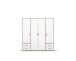 Drehtürenschrank >Voyager< 4 Schübe, 5 Böden, Eiche Artisan Dekor / weiss - 187x194x53 (BxHxT)