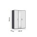 Drehtürenschrank >Voyager< 4 Böden, 1 Stange, weiß / Spiegel / grau - 140x194x53cm (B/H/T)