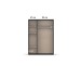 Drehtürenschrank >Voyager< 4 Böden, 1 Stange, weiß / Spiegel / grau - 140x194x53cm (B/H/T)
