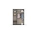 Drehtürenschrank >Voyager< 2 Schübe, 3 Böden, weiß / Spiegel / grau - 140x194x53cm (B/H/T)