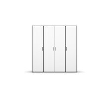 Drehtürenschrank >Voyager< 4 Türen, 7 Böden, 1 Stange, weiß /  grau - 187x194x53 (BxHxT)