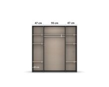 Drehtürenschrank >Voyager< 4 Türen, 7 Böden, 1 Stange, weiß /  grau - 187x194x53 (BxHxT)