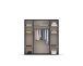 Drehtürenschrank >Voyager< 4 Türen, 7 Böden, 1 Stange, weiß /  grau - 187x194x53 (BxHxT)
