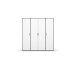 Drehtürenschrank >Voyager< 4 Türen, 7 Böden, 1 Stange, weiß /  grau - 187x194x53 (BxHxT)