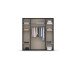 Drehtürenschrank >Voyager< 4 Türen, 7 Böden, 1 Stange, weiß /  grau - 187x194x53 (BxHxT)