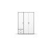 Drehtürenschrank >Voyager< 2 Schübe, 3 Böden, 1 Stange, weiß / grau  - 140x194x53 (BxHxT)