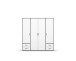Drehtürenschrank >Voyager< 4 Türen, 4 Schübe, 5 Böden, 1 Stange, weiß / grau - 187x194x53 (BxHxT)
