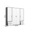 Drehtürenschrank >Voyager< 4 Türen, 4 Schübe, 5 Böden, 1 Stange, weiß / grau - 187x194x53 (BxHxT)