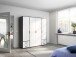 Drehtürenschrank >Voyager< 4 Türen, 4 Schübe, 5 Böden, 1 Stange, weiß / grau - 187x194x53 (BxHxT)
