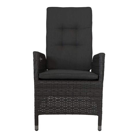 Gartensessel >Soho< inkl. Polster und Rückeverstellung, Geflecht grau - 60x110x68 (BxHxT)