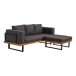 Gartenlounge-Set >Granada< Bezug anthrazit / Alu-Holzoptik - 210x42x160 (BxHxT)