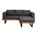 Gartenlounge-Set >Granada< Bezug anthrazit / Alu-Holzoptik - 210x42x160 (BxHxT)