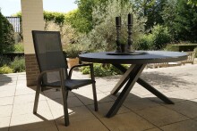 Gartentisch >Mojito Ceramic Negro< rund, Glaskeramik, Aluminium, anthrazit - 74x150 (HxD)