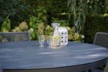 Gartentisch >Mojito Ceramic Negro< rund, Glaskeramik, Aluminium, anthrazit - 74x150 (HxD)