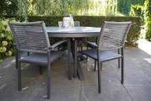 Gartentisch >Mojito Ceramic Negro< rund, Glaskeramik, Aluminium, anthrazit - 74x150 (HxD)