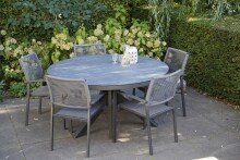 Gartentisch >Mojito Ceramic Negro< rund, Glaskeramik, Aluminium, anthrazit - 74x150 (HxD)