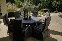 Gartentisch >Mojito Ceramic Negro< rund, Glaskeramik, Aluminium, anthrazit - 74x150 (HxD)