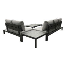 Loungeset >Evora< Ecklounge, Tisch, Alu anthrazit /...