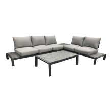 Loungeset >Evora< Ecklounge, Tisch, Alu anthrazit /...