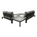 Loungeset >Evora< Ecklounge, Tisch, Alu anthrazit / lichtgrau - 300x67,5x235 (BxHxT)