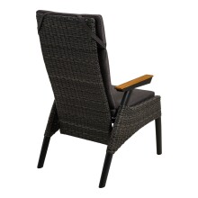 Gartenstuhl >Florence Forte< inkl. Kissen, Geflecht grau - 61x106x78 (BxHxT)