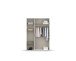 Drehtürenschrank >Voyager< 4 Böden, Eiche Artisan Dekor / Spiegel / weiß - 140x194x53cm (B/H/T)