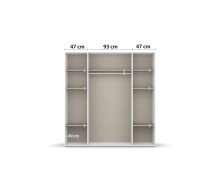 Drehtürenschrank >Voyager< 7 Böden, Eiche Artisan Dekor / Spiegel / weiß - 187x194x53cm (B/H/T)